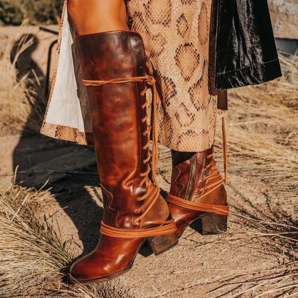 Freebird by Steven Shoes Freebird Coal Lace Up Riding Boots Brown